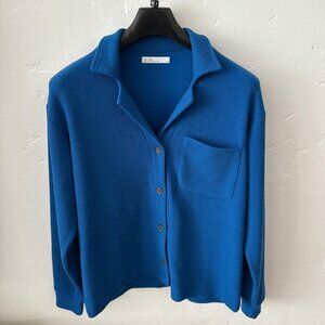 OAK+FORT oversized blue ribbed jacket sweater (M/L)